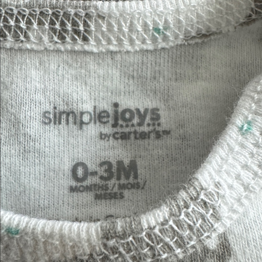 Simple Gray Elephant Pattern Bodysuit - Picture 2 of 2